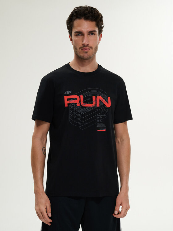 4F 4F T-Shirt MONOCHROME MOVEMENT Czarny Regular Fit