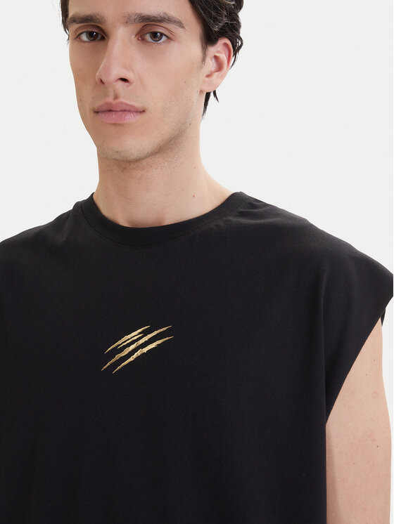 Plein Sport Plein Sport Trikó PAEC MRK0104 STE001N Fekete Regular Fit