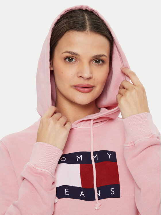 Tommy Jeans Tommy Jeans Pulóver Flag DW0DW18654 Rózsaszín Regular Fit