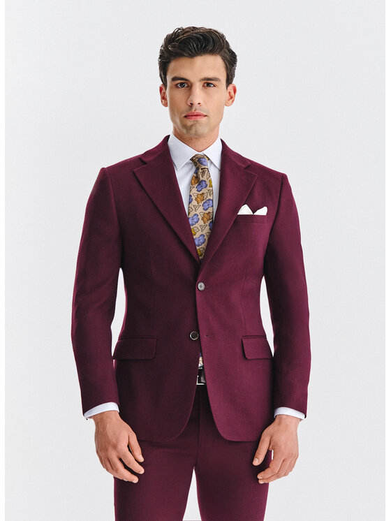 Pako Lorente Pako Lorente Marynarka P25WF-3G-001 Bordowy Super Slim Fit