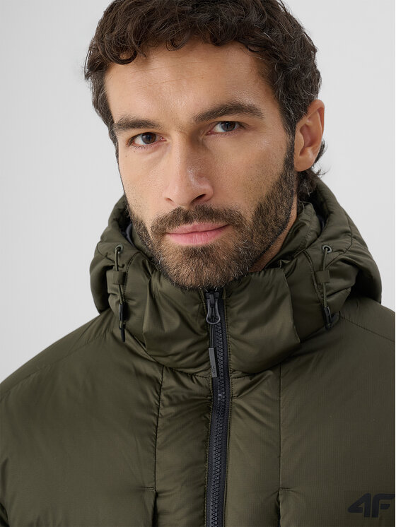 4F 4F Kurtka puchowa CITY JACKETS Khaki Regular Fit
