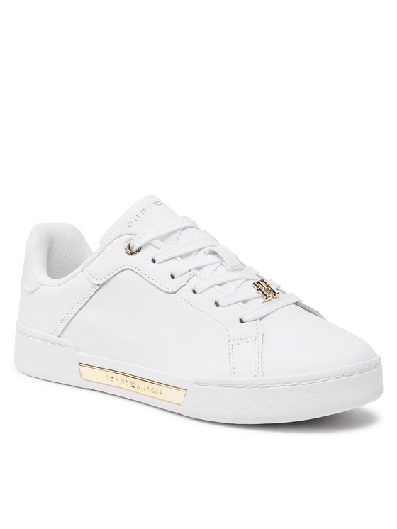 Tommy Hilfiger Сникърси Court Sneaker Golden Th FW0FW07116 Бял