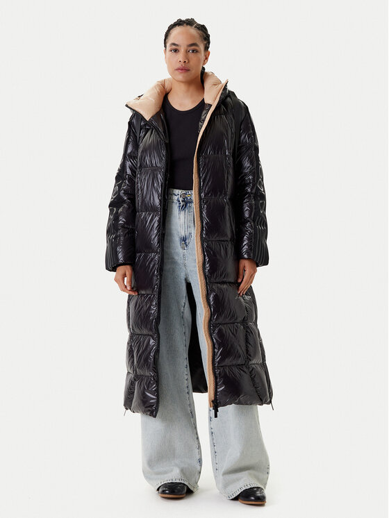 ViCOLO ViCOLO Pūkinė striukė TS0025 Juoda Regular Fit