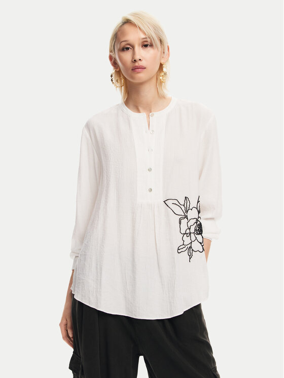 Desigual Desigual Blusa Nagasaki 24WWBW01 Bianco Regular Fit
