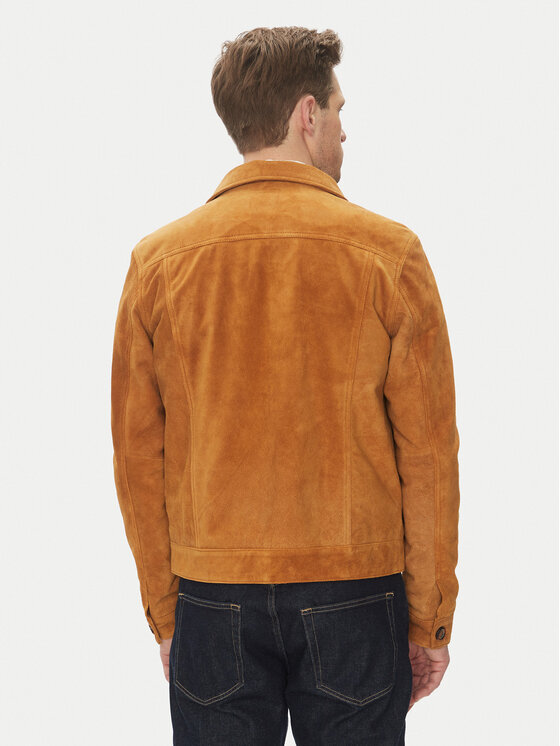 Serge Pariente Serge Pariente Usnjena jakna Jeans Rjava Regular Fit