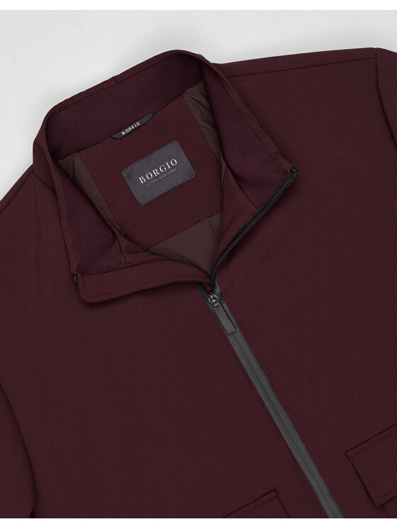 Borgio Borgio Kurtka bomber moretta_bd Bordowy Slim Fit