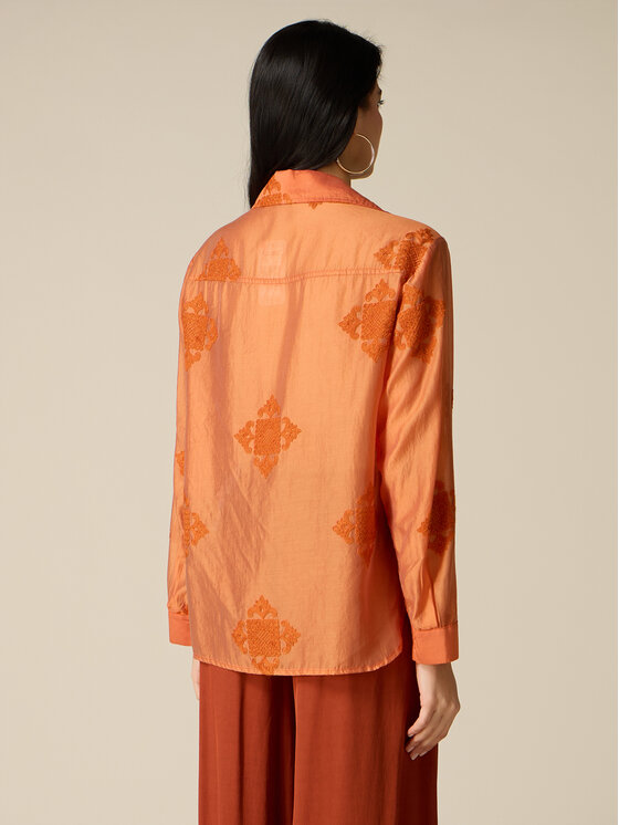 Oltre Oltre Blusa 2012J000777N017 Arancione Regular Fit