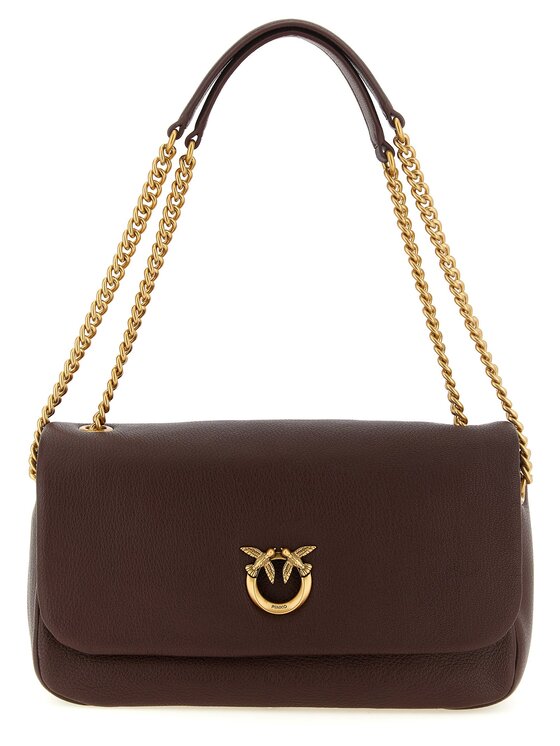 PINKO PINKO Torebka Brown Lamb Leather Shoulder Brązowy