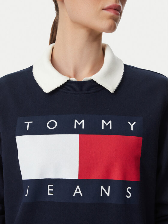 Tommy Jeans Tommy Jeans Felpa Flag DW0DW23906 Blu scuro Regular Fit