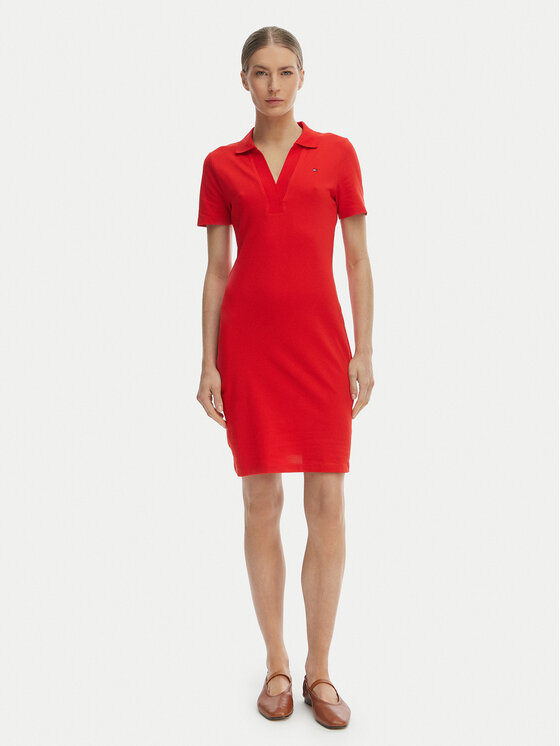 Tommy Hilfiger Tommy Hilfiger Každodenné šaty WW0WW42567 Oranžová Slim Fit
