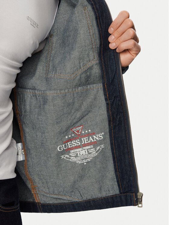Guess Jeans Guess Jeans Jeansjacke M6YN01 D1316 Dunkelblau Regular Fit