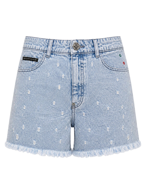 PHILIPP PLEIN PHILIPP PLEIN Džínsové šortky 31768 Modrá Skinny Fit