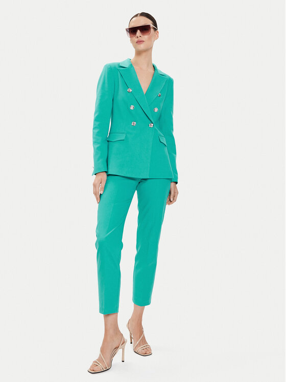 Morgan Morgan Штани з тканини 241-PELIX.F Бірюзовий Slim Fit