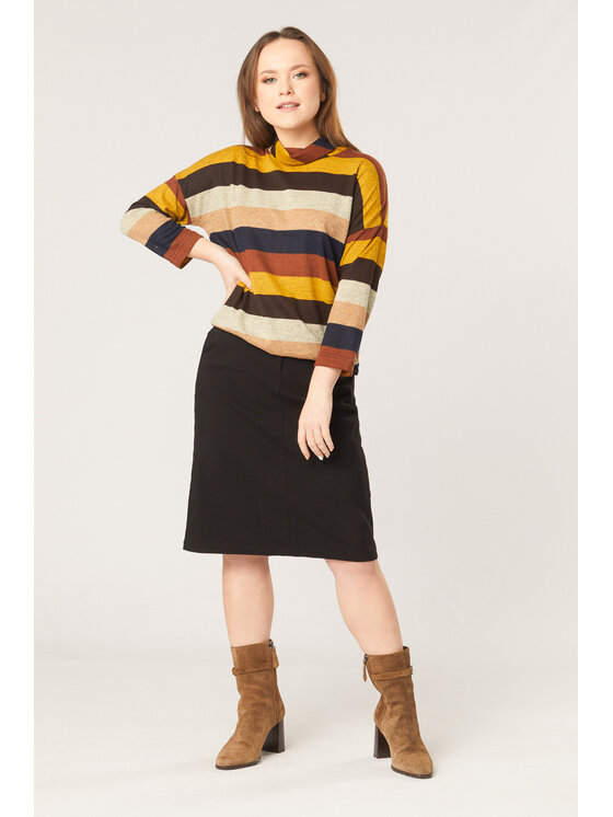 QUIOSQUE QUIOSQUE Halenka LINES BLOUSE Hnědá Regular Fit