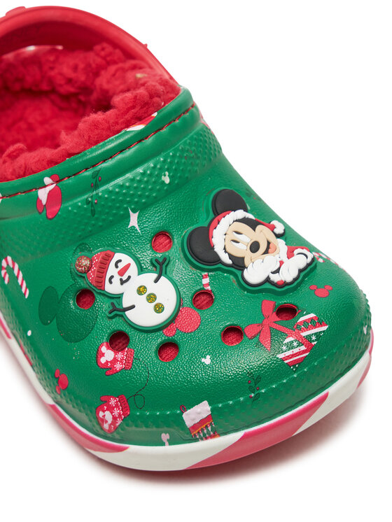 Crocs Crocs Şlapi Classic Mickey Xmass Lined Clog T 210815 Verde