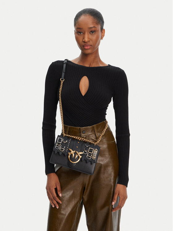 PINKO PINKO Дамска чанта Love One Mini Light Cl PE 25 PLTT 103335 A26K Черен