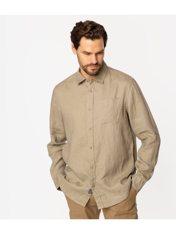 Lee Cooper Lee Cooper Koszula ROGER 2020 Khaki Regular Fit