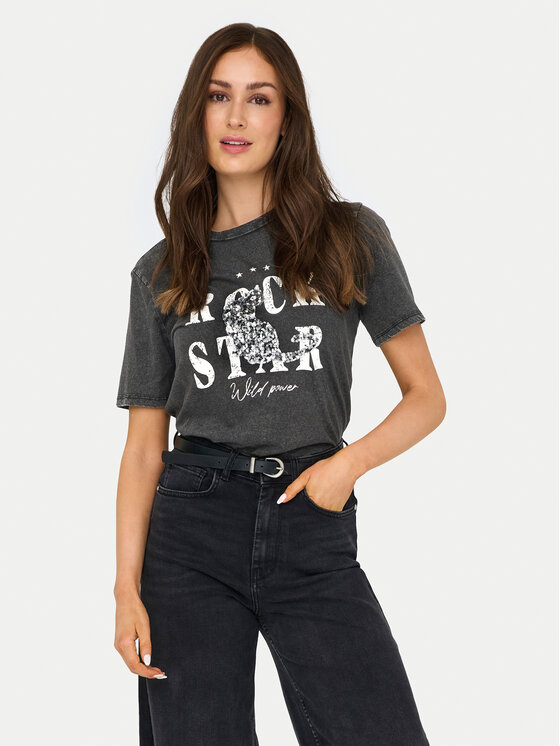 ONLY ONLY T-krekls Lucy 15346786 Pelēks Regular Fit