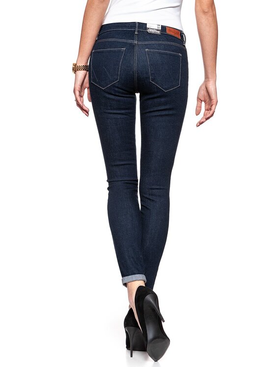Wrangler Wrangler Jeansy HIGH RISE SKINNY Niebieski Skinny Fit