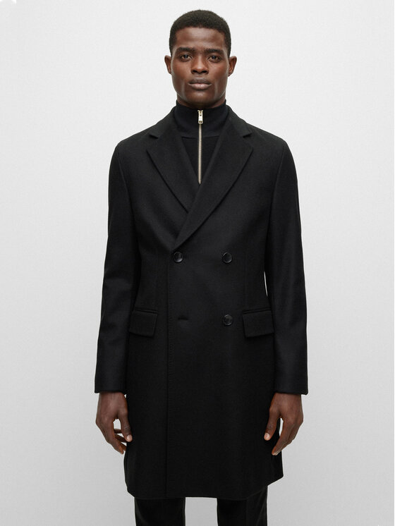 BOSS Boss Cappotto di lana H-Hyde 50484726 Nero Slim Fit