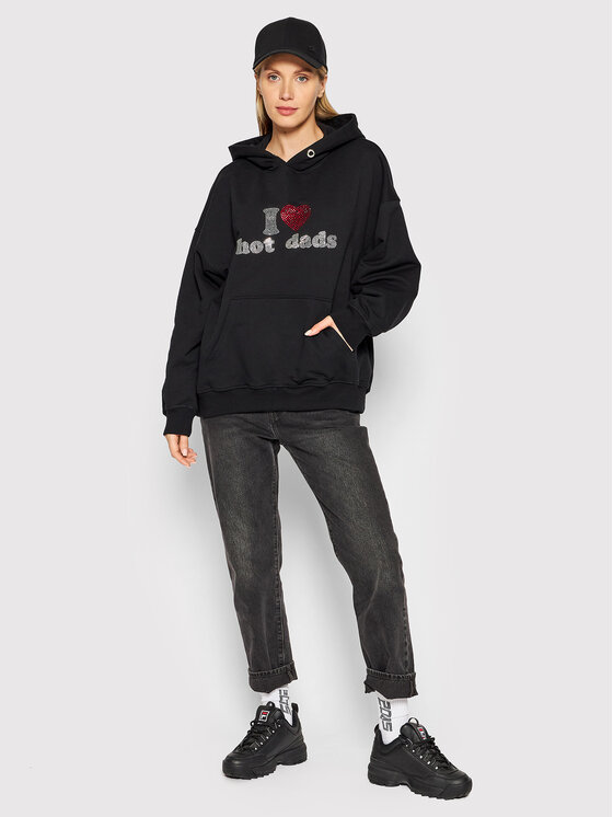 2005 2005 Mikina Unisex Hot Dads Čierna Relaxed Fit