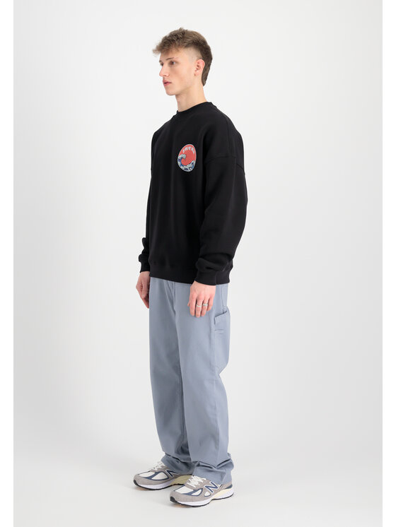 Alpha Industries Alpha Industries Bluza Japan Wave Warrior Sweatshirt Czarny Relaxed Fit