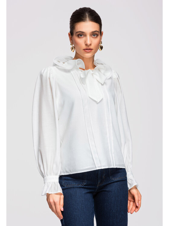 Ombre Ombre Bluzka OW-TS-E0031 Biały Loose Fit