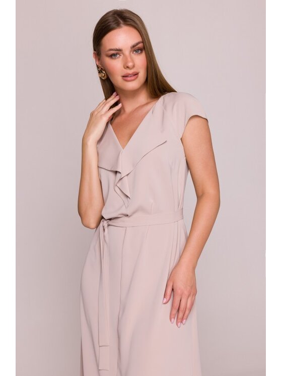Stylove Stylove Sukienka codzienna S411 Beżowy A-Line Fit