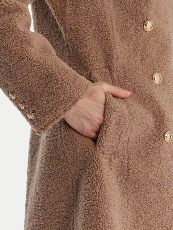 Guess Guess Cappotto in shearling W5BL62 W4190 Beige Regular Fit