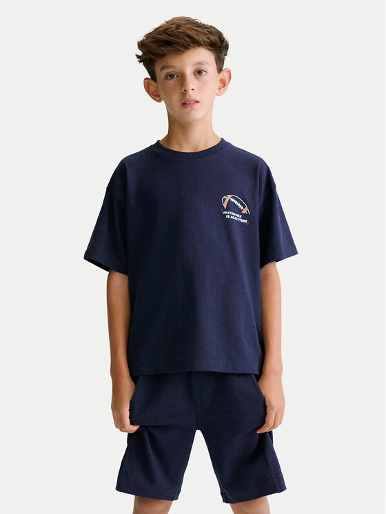 Mayoral Komplet t-shirt i spodenki 6689 Granatowy Regular Fit