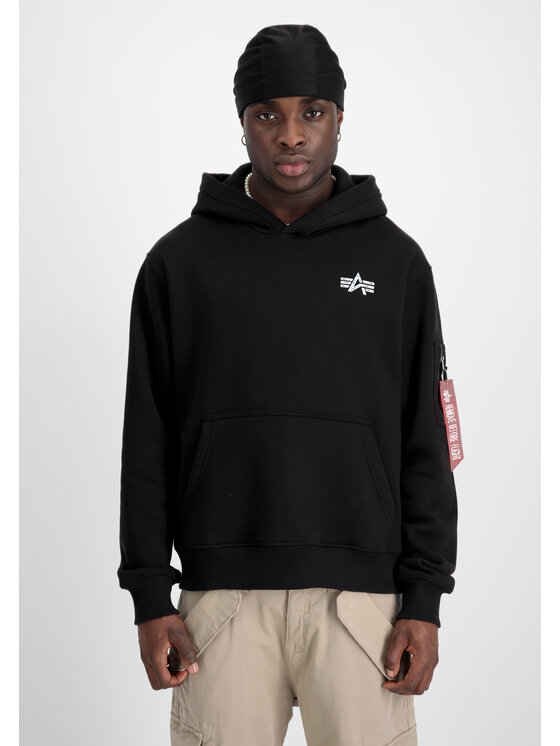 Alpha Industries Alpha Industries Bluza Signature Back Print Hoodie Czarny Regular Fit