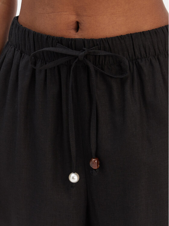 Seafolly Seafolly Bavlnené nohavice Palermo 55549-PA Čierna Wide Leg