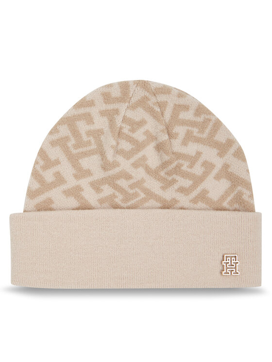 Căciulă Tommy Hilfiger Monogram All Over Beanie AW0AW15327 Bej