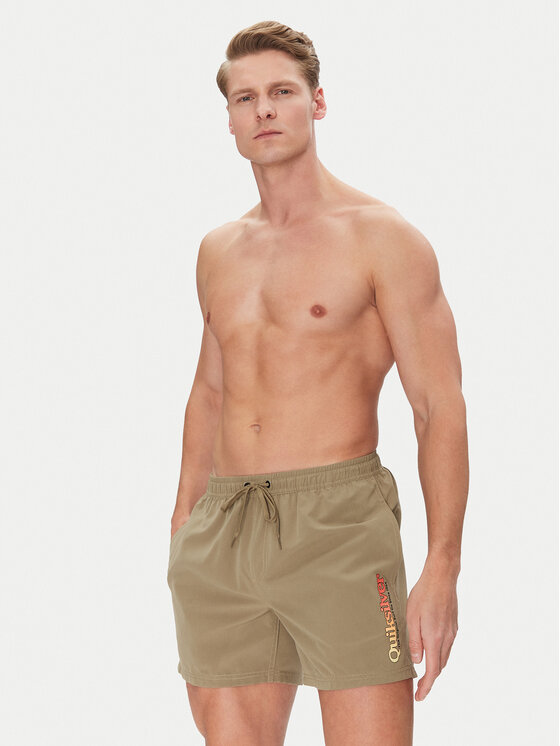 Quiksilver Quiksilver Plavecké šortky Spl Fineline Volley 15 EQYJV04141 Khaki Regular Fit