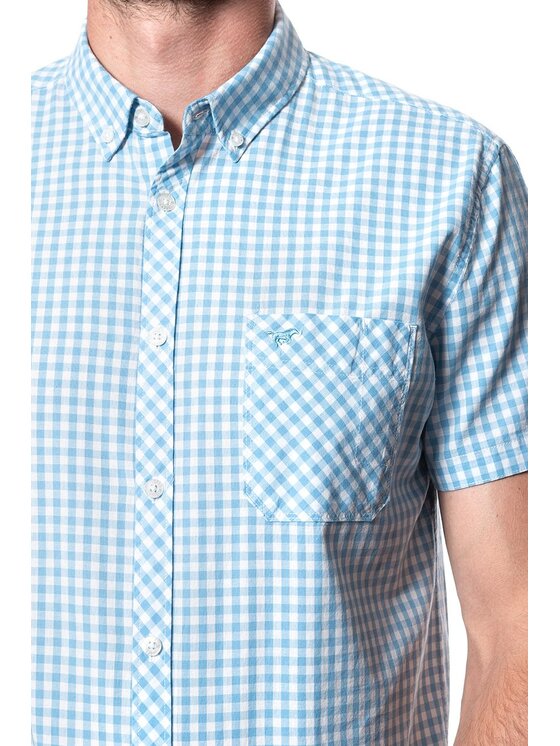 Mustang Mustang Camicia 1/2SLV_1/P_BD Blu Slim Fit