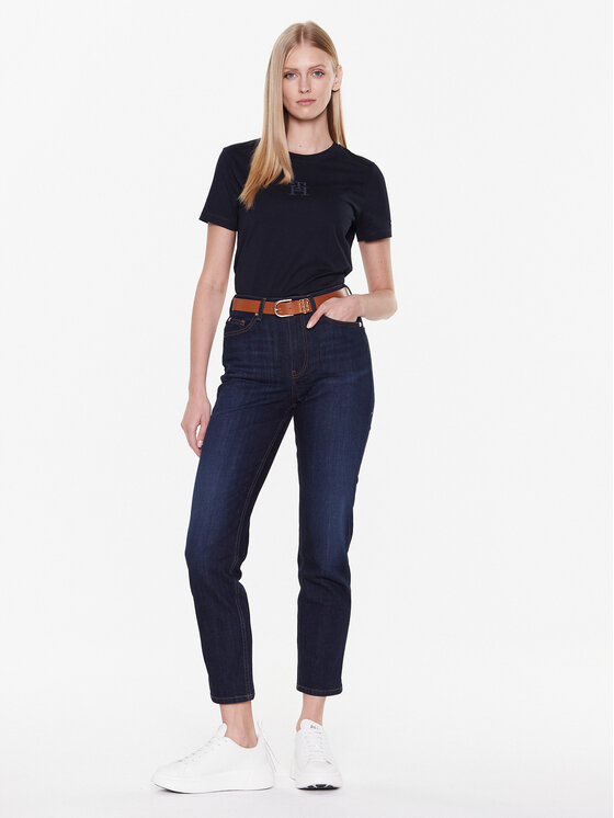 Tommy Hilfiger Tommy Hilfiger T-krekls Applique WW0WW37184 Tumši zils Regular Fit