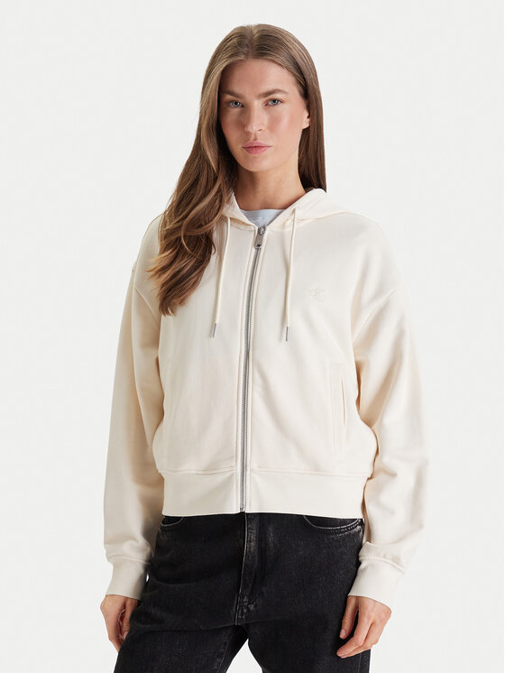 Calvin Klein Jeans Bluză Monogram LV047F208G Bej Relaxed Fit