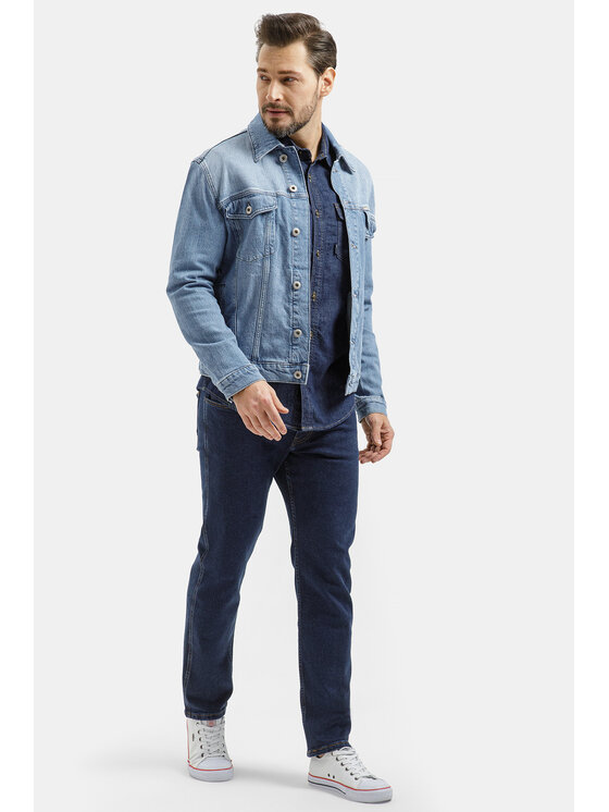 Cross Jeans Cross Jeans Koszula jeansowa A 222-029 Niebieski Regular Fit