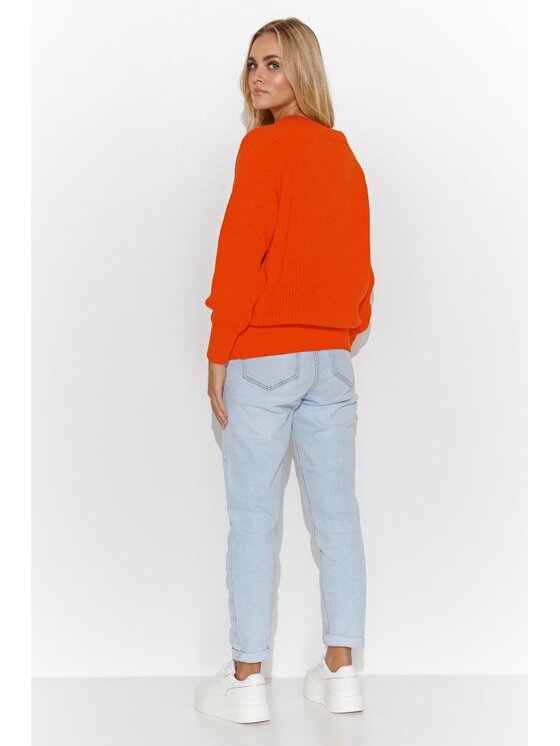 Makadamia Makadamia Sweter S140 Pomarańczowy Regular Fit