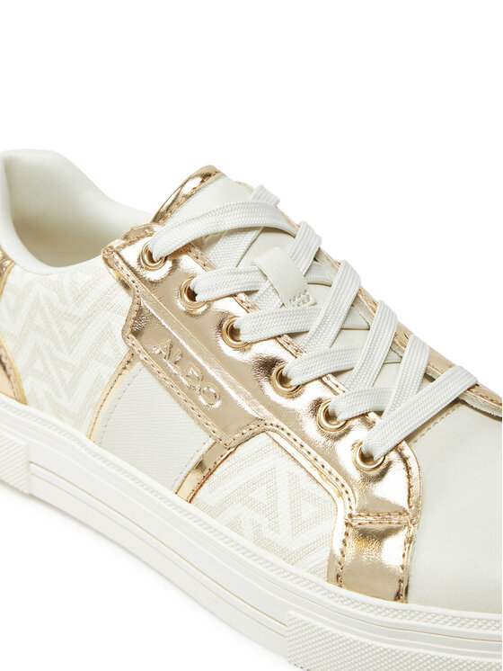 Aldo gold sneakers clearance