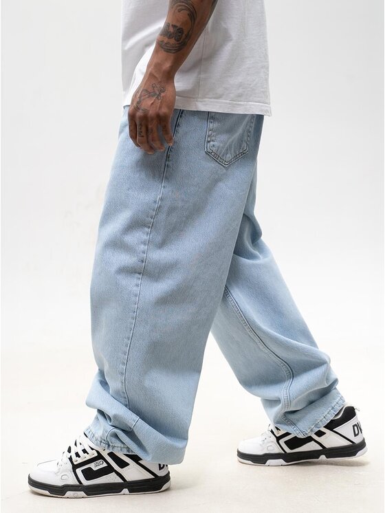 Jigga Wear Jigga Wear Jeansy Szerokie luźne bagy góry 130760 Niebieski jasny Baggy Fit