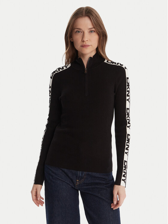 DKNY DKNY Пуловер P5MSAY01 Черен Slim Fit