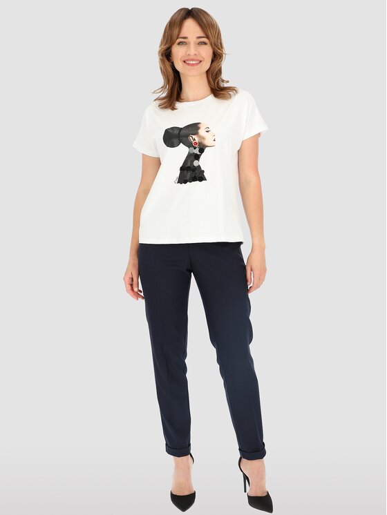 Perso Perso T-Shirt TCE246000F Biały Regular Fit