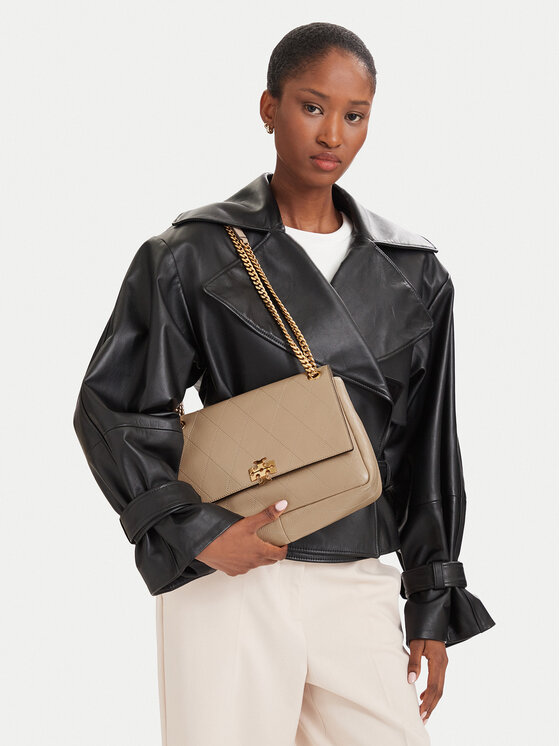Tory Burch Torbica Charlie Quilted Shoulder Bag 185828 Krem