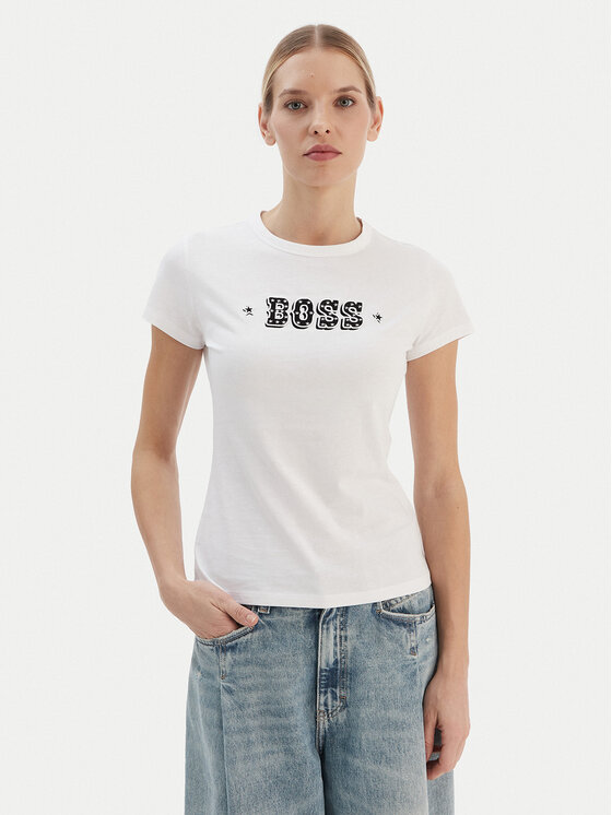 BOSS BOSS T-särk Endora 50545287 Valge Regular Fit