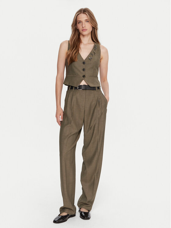 Marella Marella Kostiuminė liemenė Cantico 2523156031 Chaki Slim Fit
