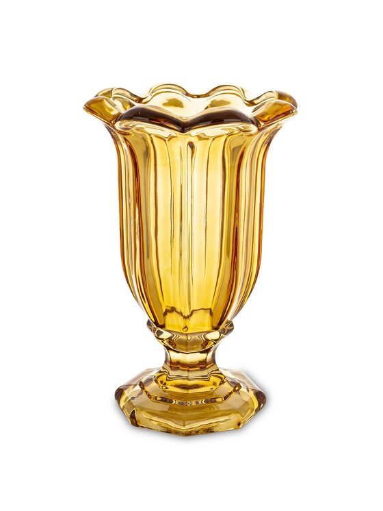 MIAhome MIAhome Wazon szklany TAZZA-2 na nóżce Pomarańczowy