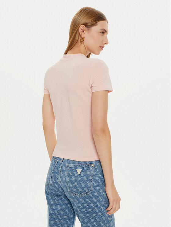 Guess Guess Тишърт W4BI26 J1314 Розов Slim Fit