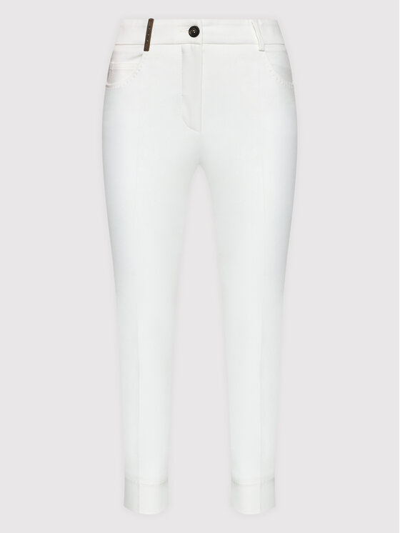 Peserico Peserico Штани з тканини P04855J0 Білий Regular Fit