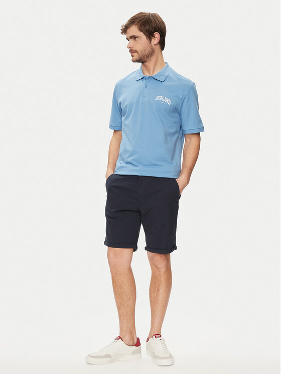 Jack & Jones Jack & Jones Polo Josh 12247387 Niebieski Standard Fit